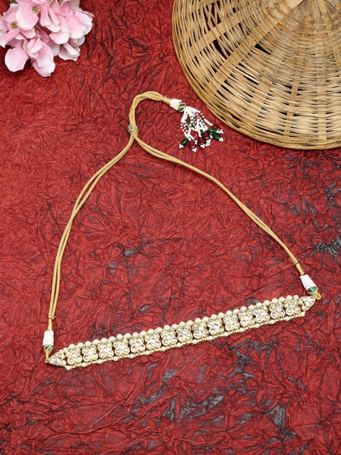 

Ruby Raang White & Red Gold-Plated Choker Necklace