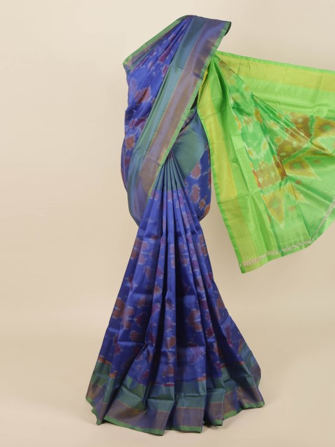 

Pothys Blue & Green Pure Silk Saree