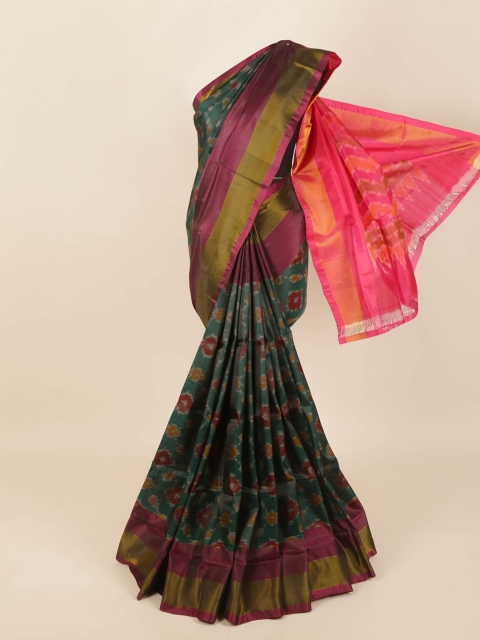 

Pothys Green & Magenta Zari Pure Silk Saree
