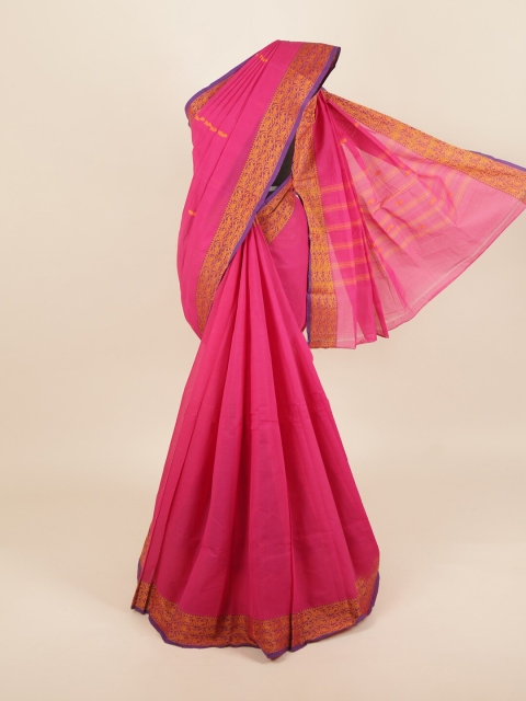 

Pothys Pink & Orange Paisley Pure Cotton Saree