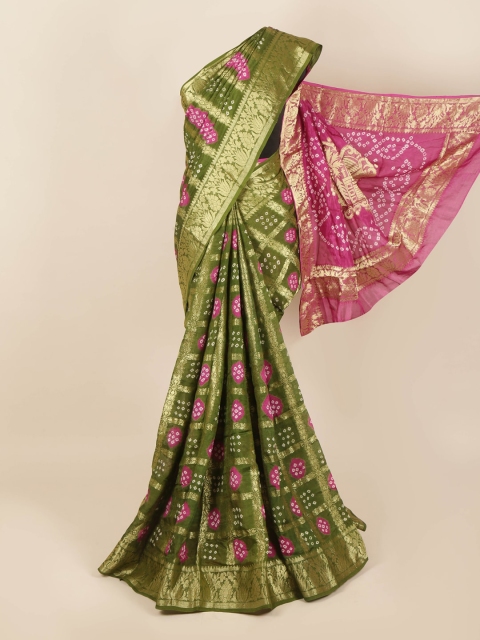 

Pothys Green & Magenta Woven Design Zari Art Silk Saree