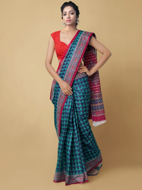 

Unnati Silks Blue & Grey Pure Cotton Kovai Saree