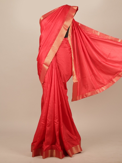 

Pothys Pink & Gold-Toned Jute Silk Saree