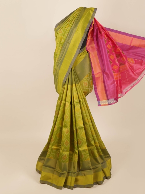 

Pothys Green & Pink Zari Pure Silk Saree