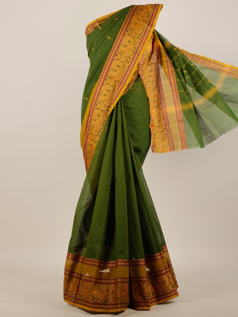 

Pothys Green & Yellow Woven Design Pure Cotton Saree