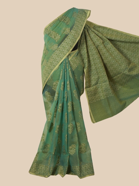 

Pothys Green Floral Jute Cotton Saree