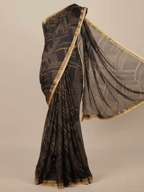 

Pothys Black & Beige Zari Saree