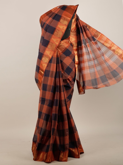 

Pothys Multicoloured Checked Pure Cotton Saree, Multi