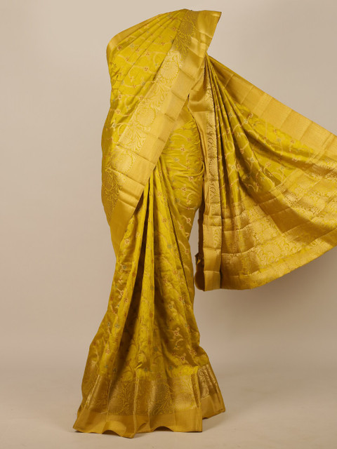 

Pothys Green & Red Woven Design Jute Silk Saree
