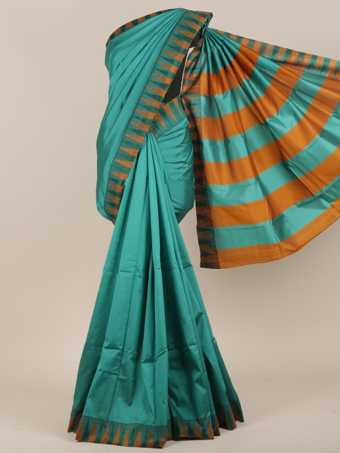 

Pothys Teal Blue & Rust Red Art Silk Saree