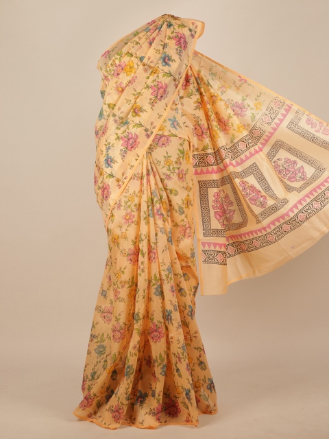 

Pothys Orange & Green Floral Saree