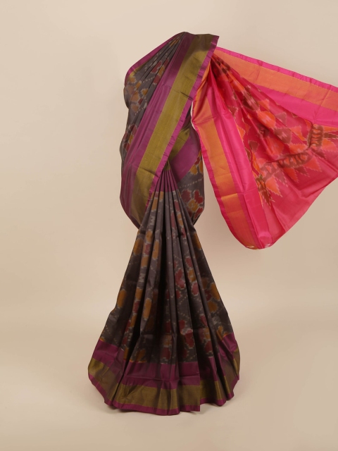 

Pothys Grey & Pink Woven Design Pure Silk Saree