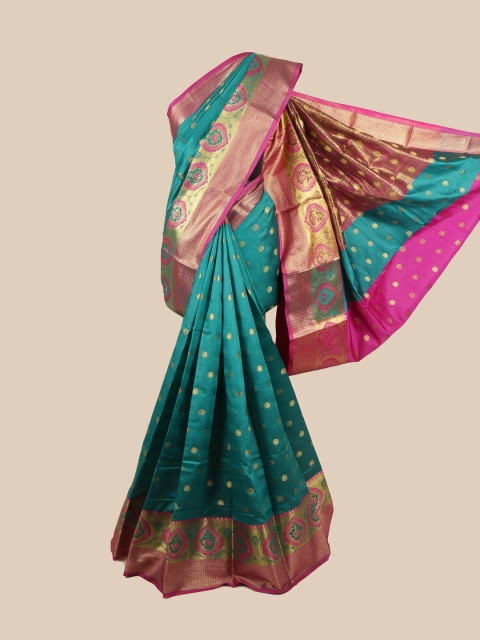 

Pothys Sea Green & Pink Woven Design Saree