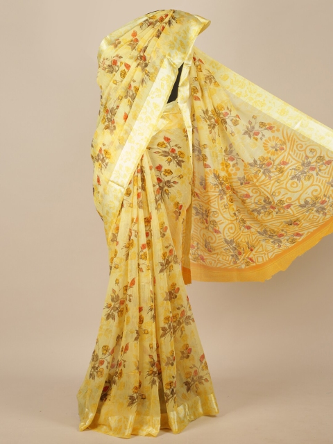 

Pothys Yellow & Red Floral Saree