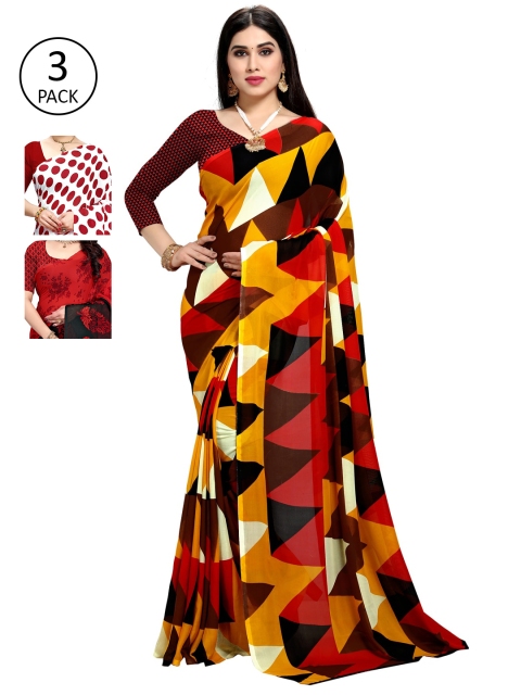 

KALINI Multicoloured Pack of 3 Saree, Multi