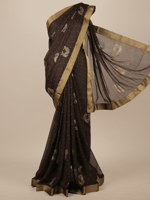 

Pothys Brown & Gold-Toned Zari Saree