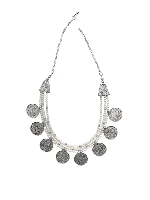

TEEJH Oxidised Silver-Toned Beaded Jewellery Set