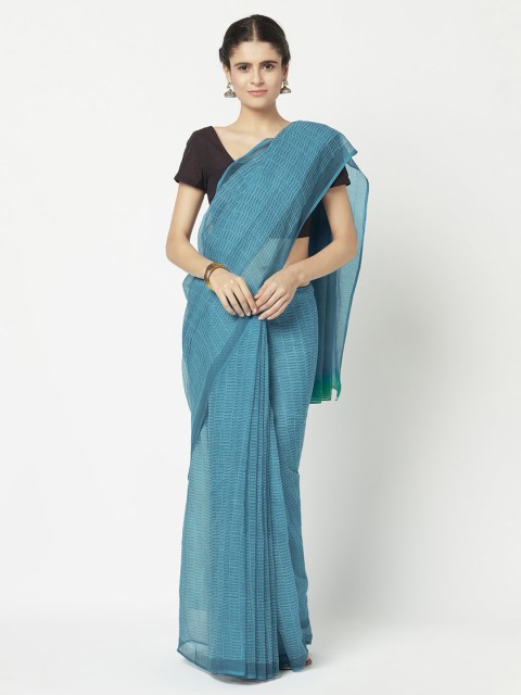 

Fabindia Blue Silk Cotton Kota Saree