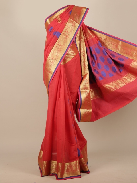 

Pothys Pink & Blue Woven Design Saree