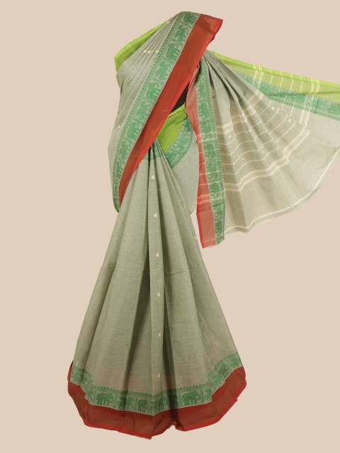 

Pothys Grey Ethnic Motifs Pure Cotton Saree