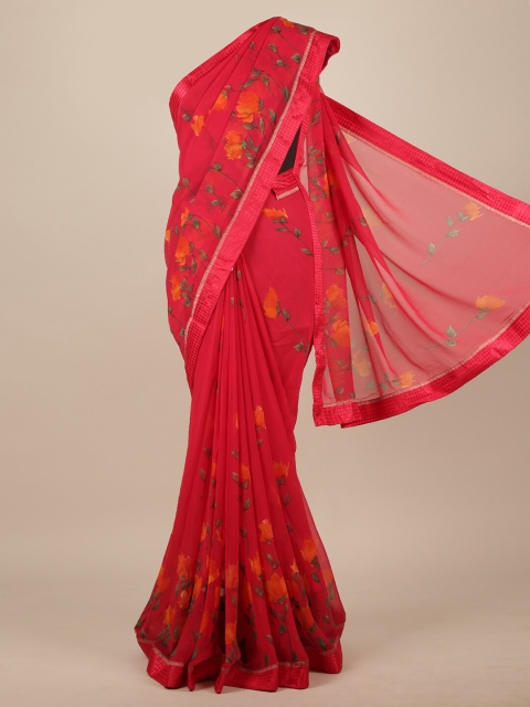 

Pothys Red & Green Floral Saree