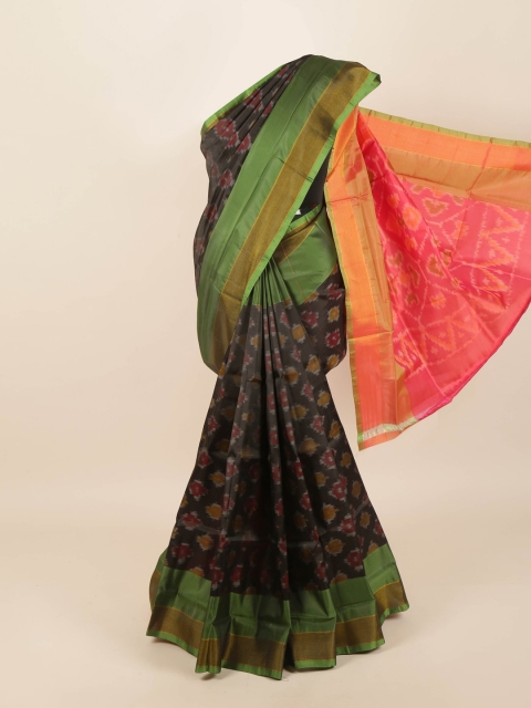 

Pothys Black & Pink Pure Silk Saree