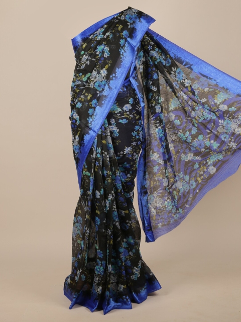 

Pothys Black & Blue Floral Saree
