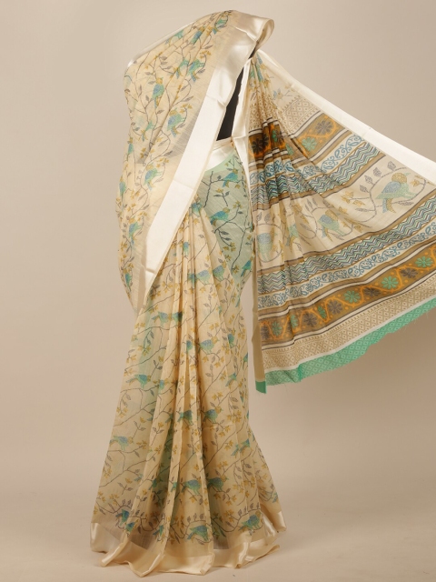 

Pothys Beige Floral Saree