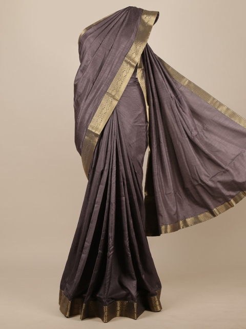 

Pothys Grey & Gold-Toned Zari Jute Silk Saree
