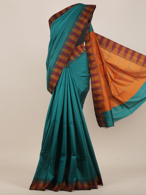 

Pothys Sea Green & Mustard Yellow Art Silk Saree