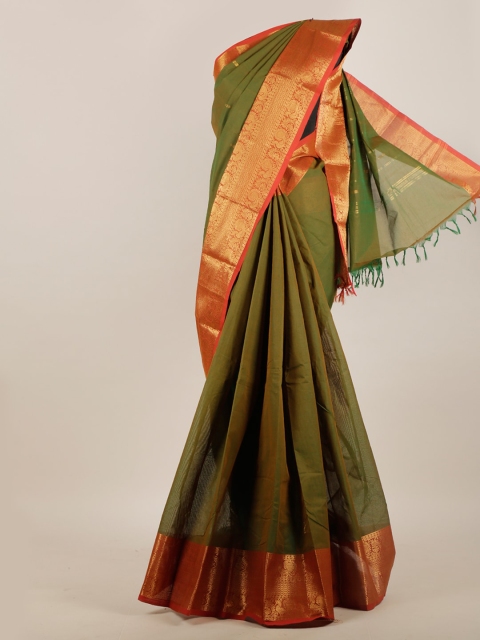 

Pothys Green & Red Pure Cotton Saree