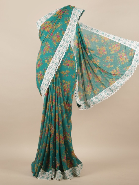 

Pothys Green & Pink Floral Saree