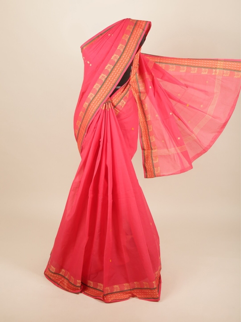 

Pothys Pink & Gold-Toned Woven Design Pure Cotton Saree