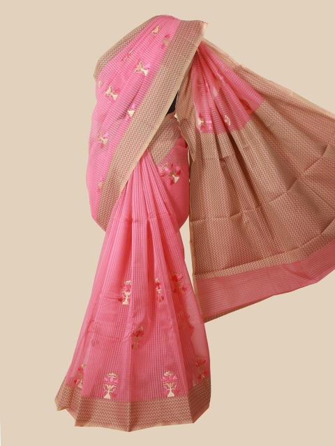 

Pothys Pink & Beige Floral Saree