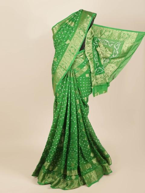 

Pothys Green & White Woven Design Art Silk Saree