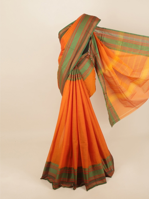 

Pothys Orange & Green Pure Cotton Saree