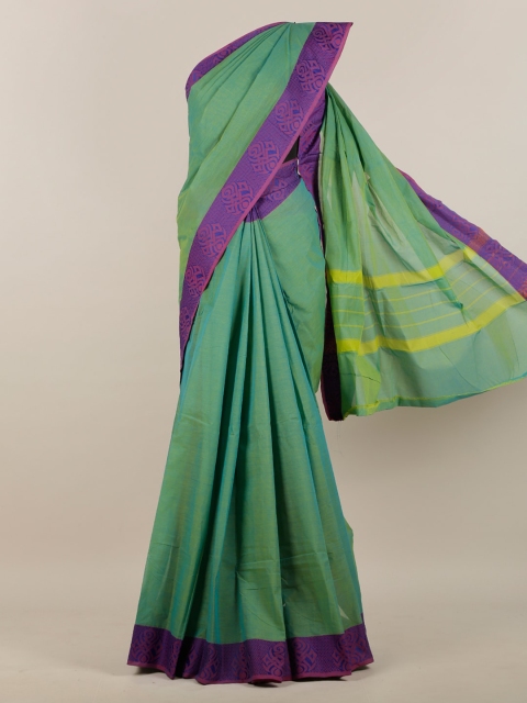 Pothys Green & Purple Pure Cotton Saree