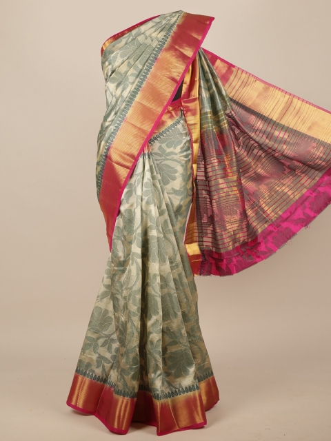 

Pothys Cream-Coloured & Gold-Toned Woven Design Zari Jute Silk Saree