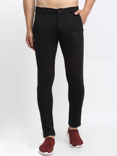 

Club York Men Black Solid Straight-Fit Track Pants