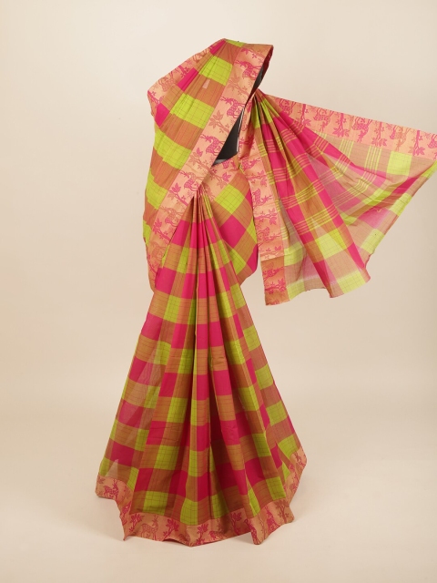 

Pothys Multi Coloured Checked Pure Cotton Saree