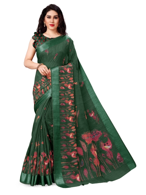

KALINI Green & Pink Printed Saree