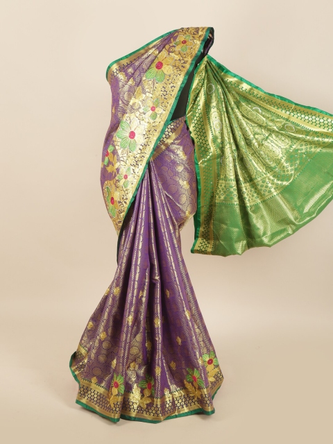 

Pothys Violet & Green Woven Design Art Silk Saree