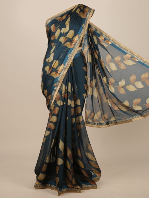 

Pothys Blue & Beige Floral Saree
