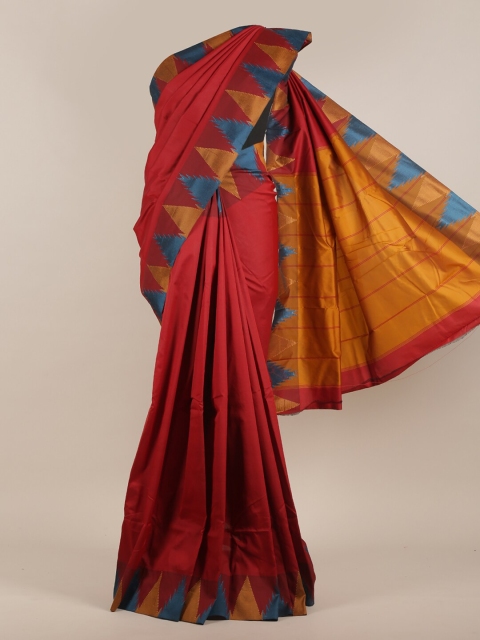 

Pothys Red & Gold-Toned Art Silk Saree