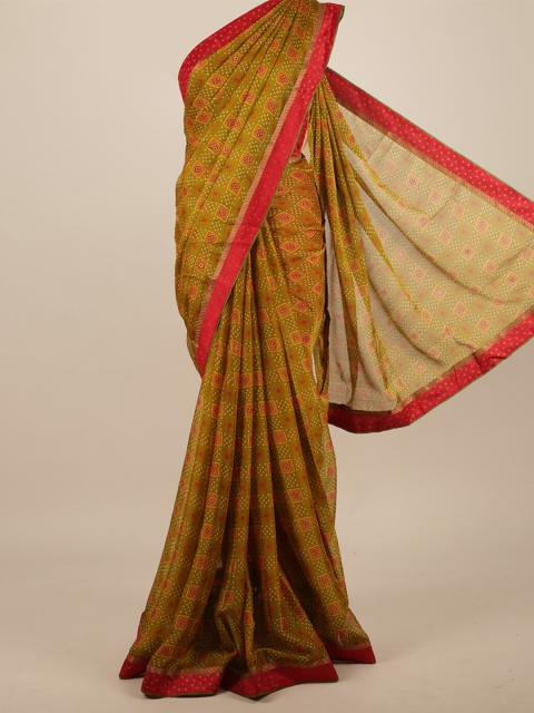 

Pothys Green & Red Floral Saree