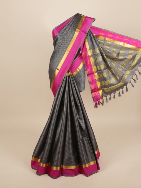 

Pothys Grey & Magenta Woven Design Saree