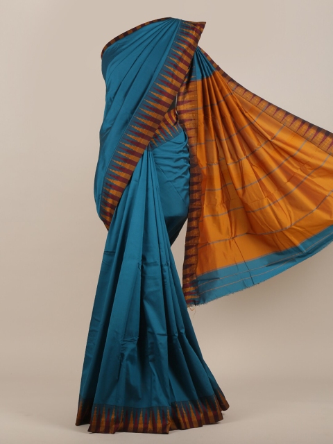 

Pothys Blue & Mustard Art Silk Saree