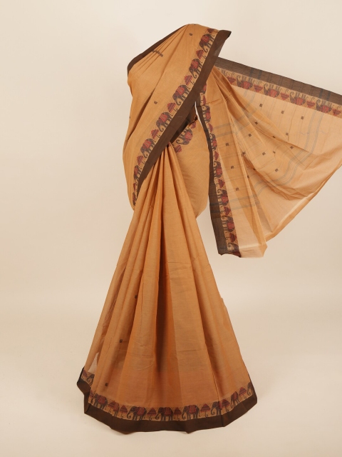 

Pothys Brown & Red Ethnic Motifs Pure Cotton Saree