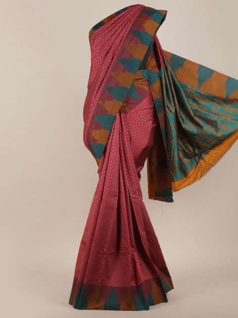 

Pothys Pink & Teal Art Silk Saree