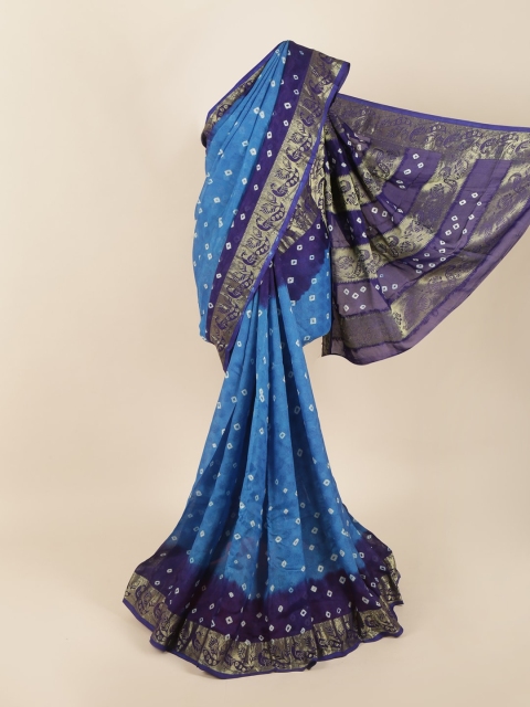 

Pothys Blue & Navy Blue Bandhani Zari Art Silk Saree